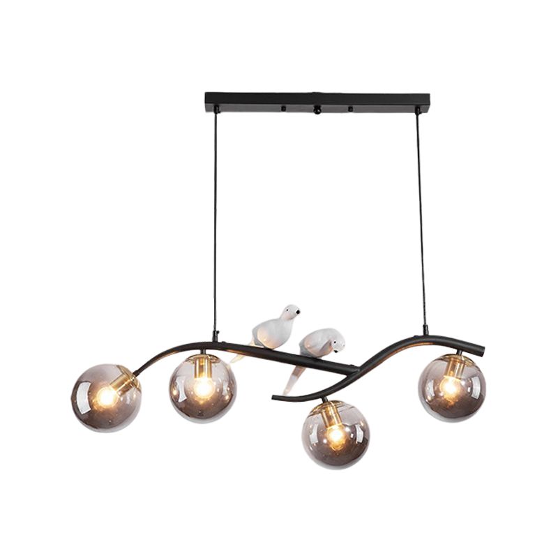 Contemporary Glass Island Lighting Fixture Creative Hanging Light for Dining Room