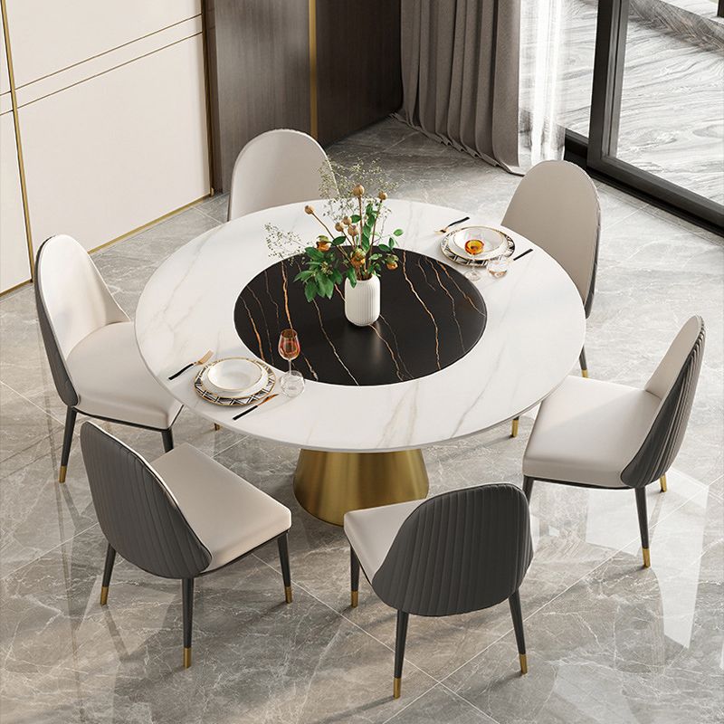 Scandinavian Round Dining Table Set 1/2/5/6/7 Pieces Home Dining Room Set