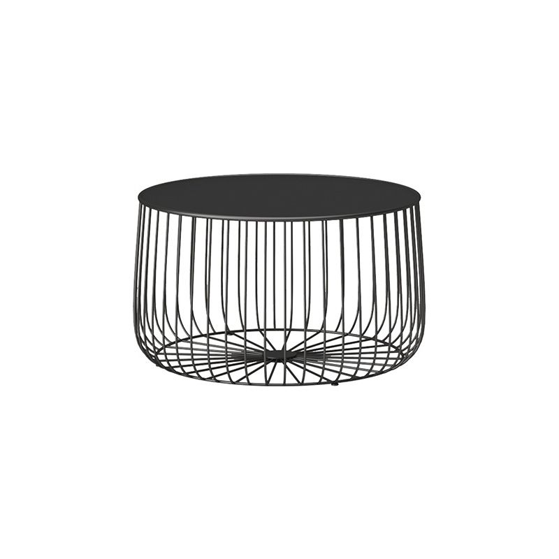 Mid-Century Modern Round Iron Coffee Table Frame Cocktail Table 15.75" H