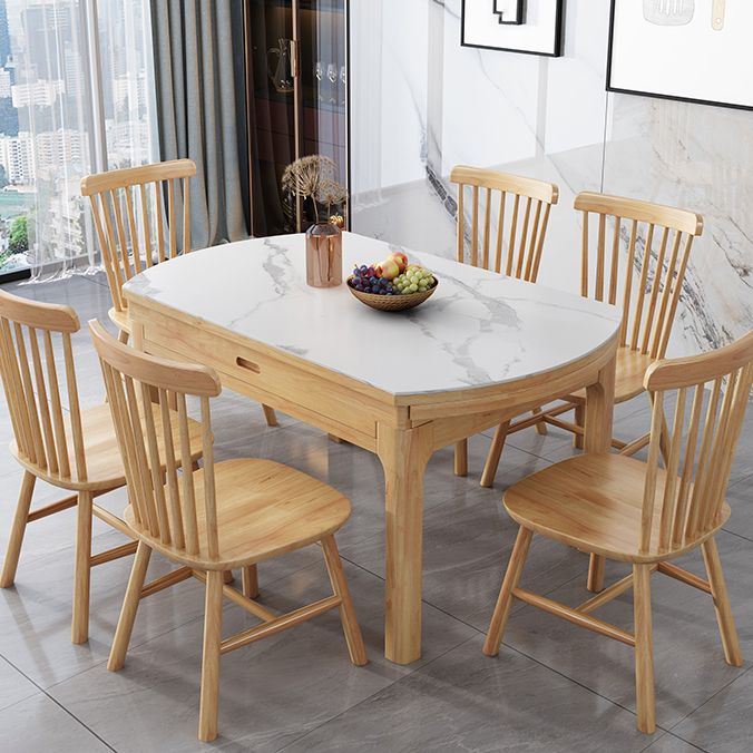 Minimalist ausziehbarer rund Form Table Standard Sintered Stone Esstisch für Küche