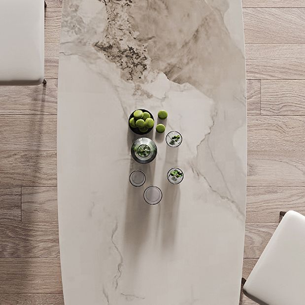 dern 1/2/3/5/7 Pieces Dining Set Sintered Stone Dining Table Set with Leather Chairs