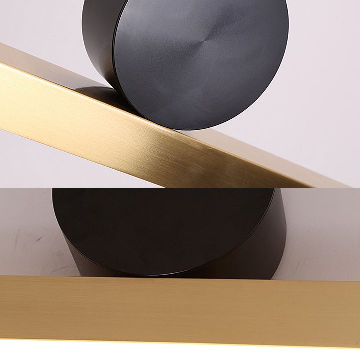 Simplicidad de latón Línea recta Led Island Light Nordic Style Cocina Bar de iluminación de iluminación en luz cálida