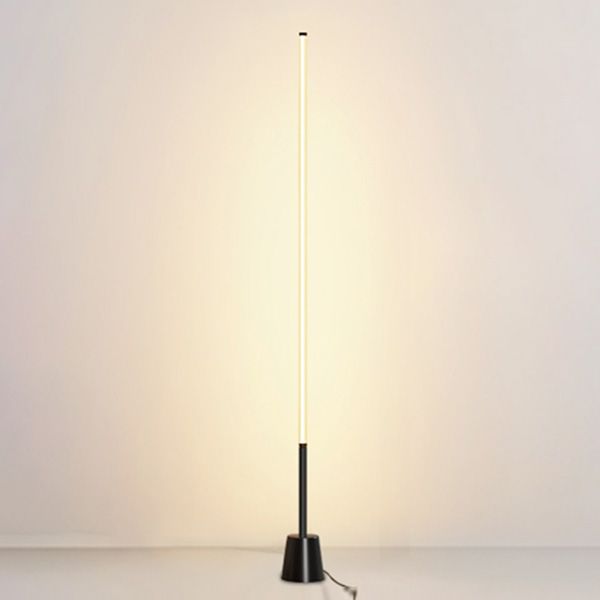 Linear Shape Metal Floor Lighting Contemporary Style Single Light Floor Lamp