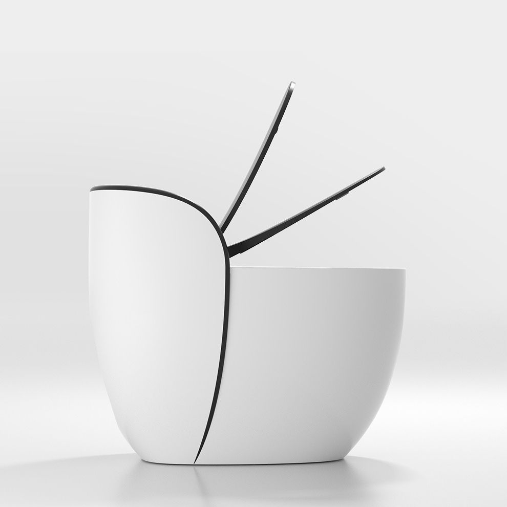 Modern Flush Toilet Ceramic Round-Front One-Piece Toilet with Slow Close Seat