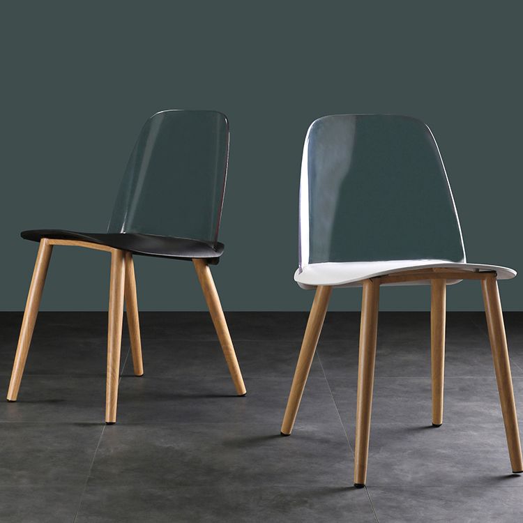 Silla contemporánea sillas de comedor sin brazos con patas de metal para cocina