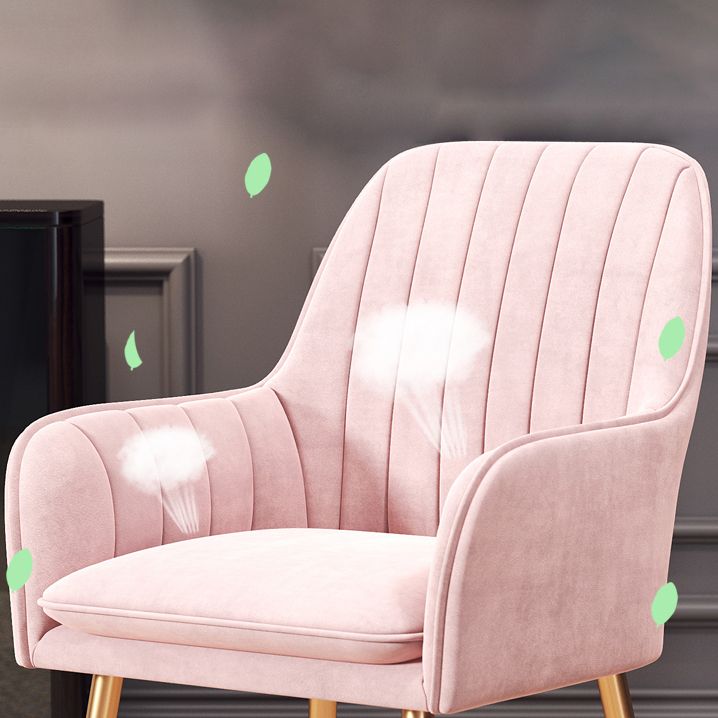 Fauteuil de salle à manger rembourré avec pieds en métal (Ensemble de 2)