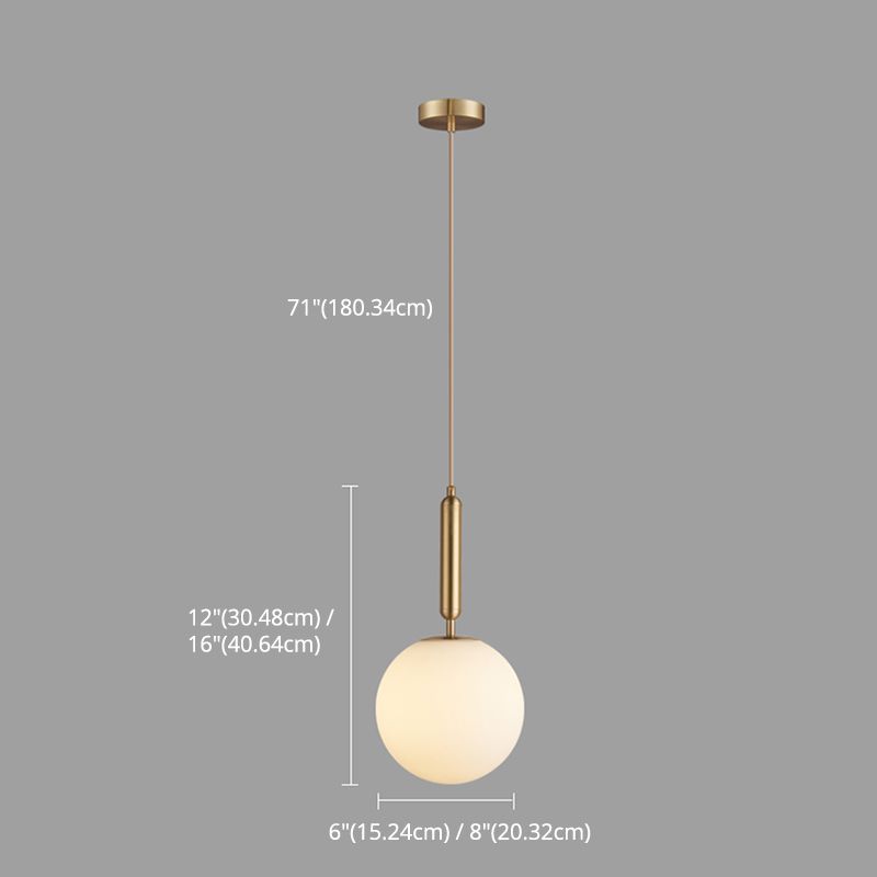 Semplicità moderna a soffitto rotondo a sospensione in vetro di latte appeso per soggiorno