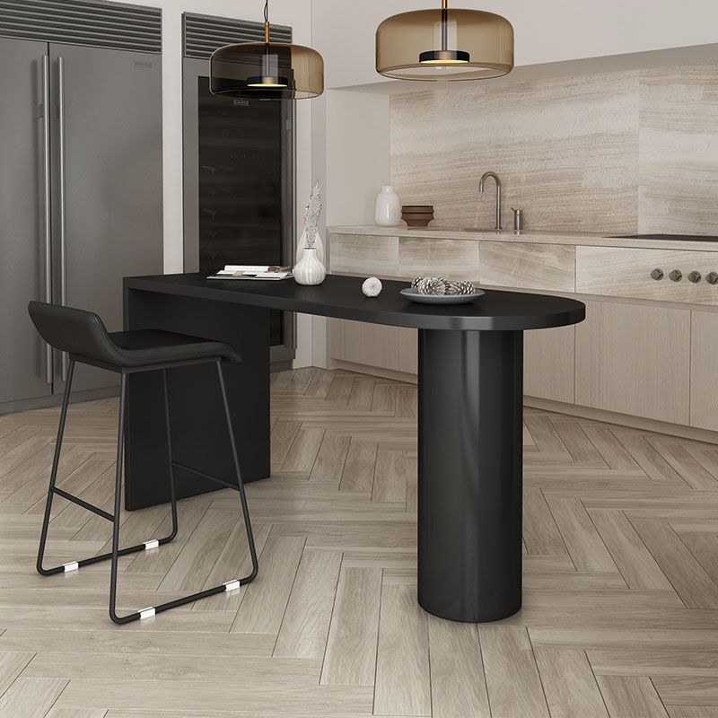 Mesa de madera maciza de forma irregular para restaurante Mesa de isla moderna con pedestal doble
