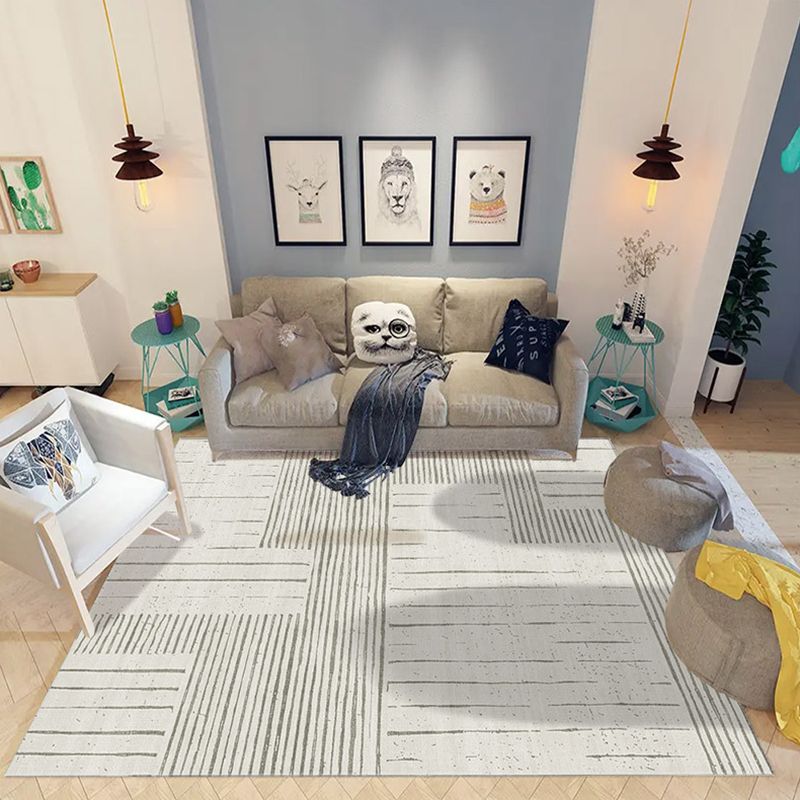 Light Brown Color Piece Area Rug Polyester Modern Rug Washable Rug for Drawing Room