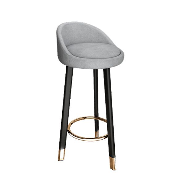 Taburete de bar de estilo moderno con respaldo bajo, taburetes de bar con asiento de cuero redondo, 1 pieza