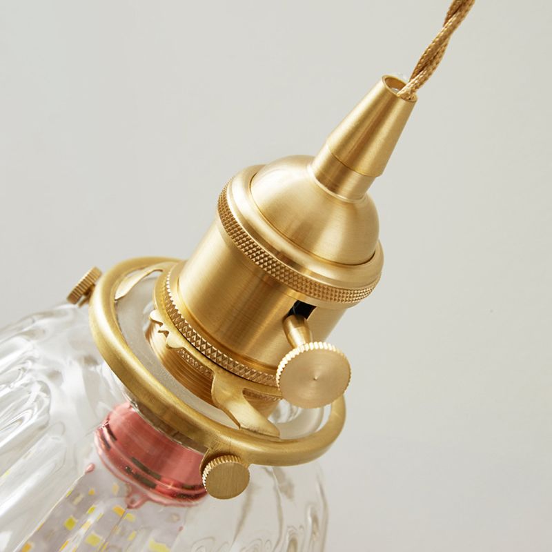 Industrial Style 1 Light Wall Light Geometric Shade Glass Wall Light Sconce in Brass