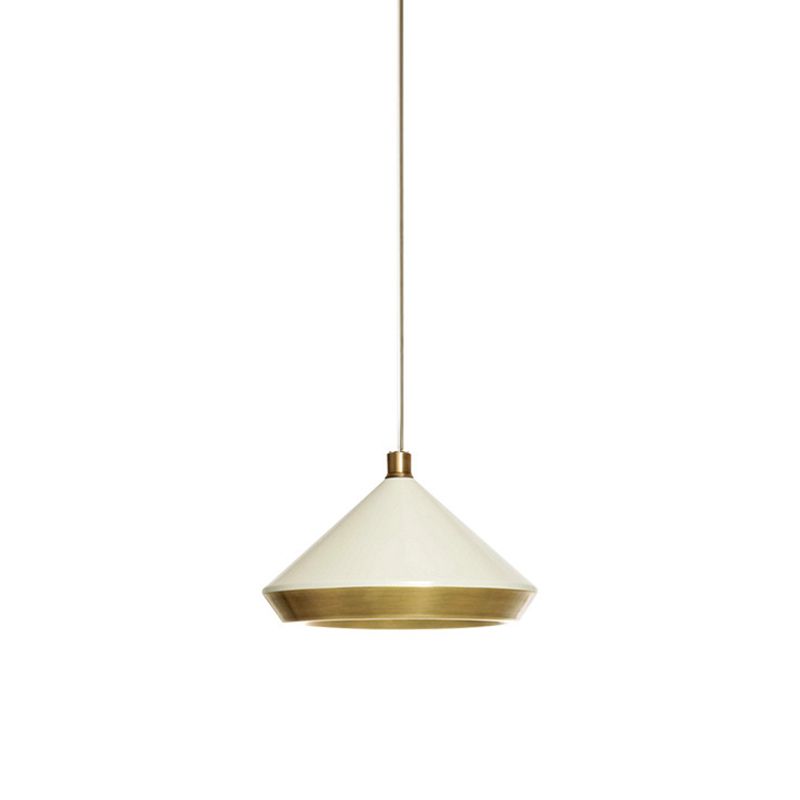 Modern Style Cone Metal Shade Hanging Light Single Bulb Mini Suspension Lamp for Bedroom