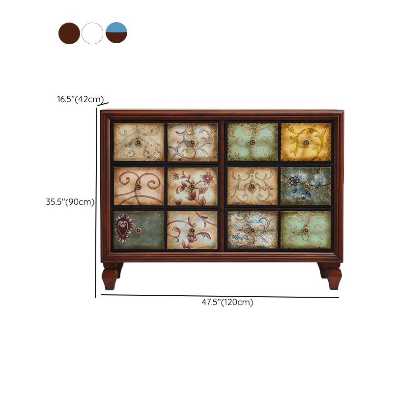 American Traditional Wooden Chest Home Storage Chest with Drawers