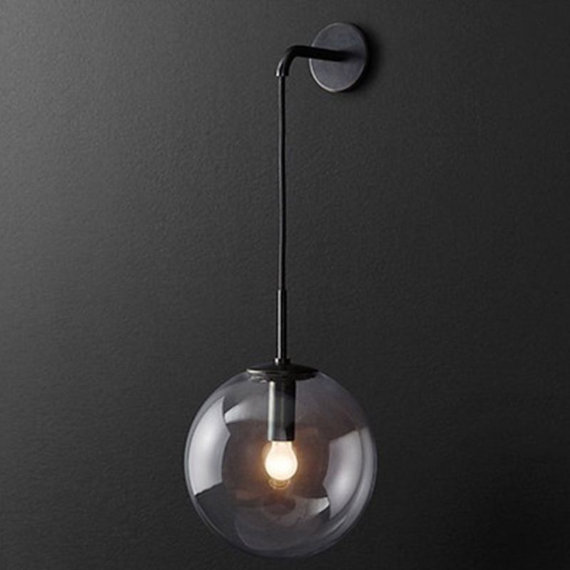 Spherical Sconce Light Fixture Creative Minimalist Style Glass 1 Light Sconces