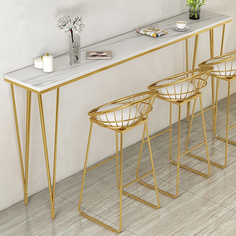 Stone Top Bistro Table Modern Style Bistro Bar Table with Four Legs