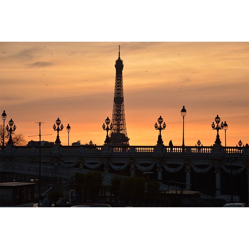 Famous Eiffel Tower Mural Wallpaper for Living Room Decor, Made to Measure