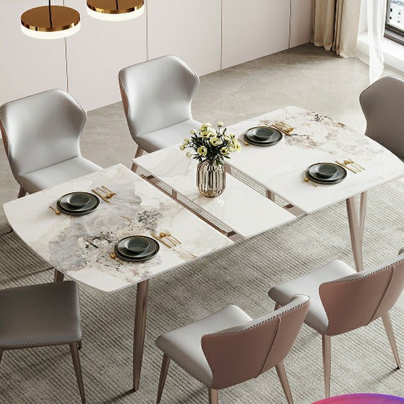Extendable Dining Table Rectangle Modern Dining Table for Dining Room