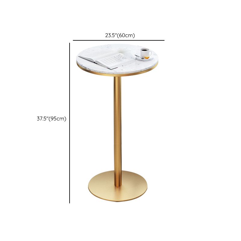 Faux Marble Bar Dining Table Geometric Bar Table for Cafe And Breakroom