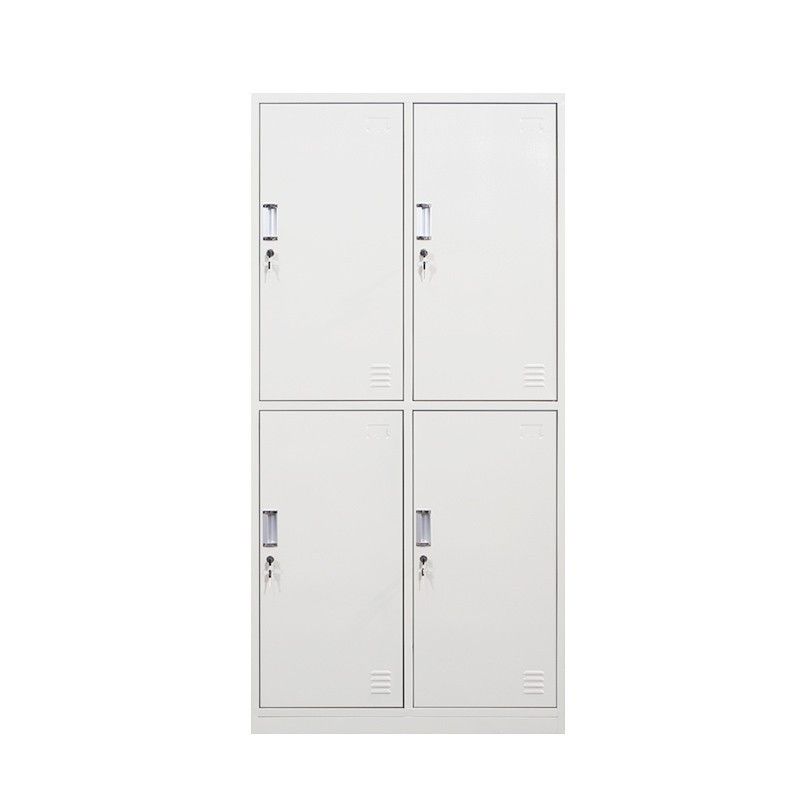 Metal Modern White Wardrobe for Home Matte Finish Cabinet with Hinged Door