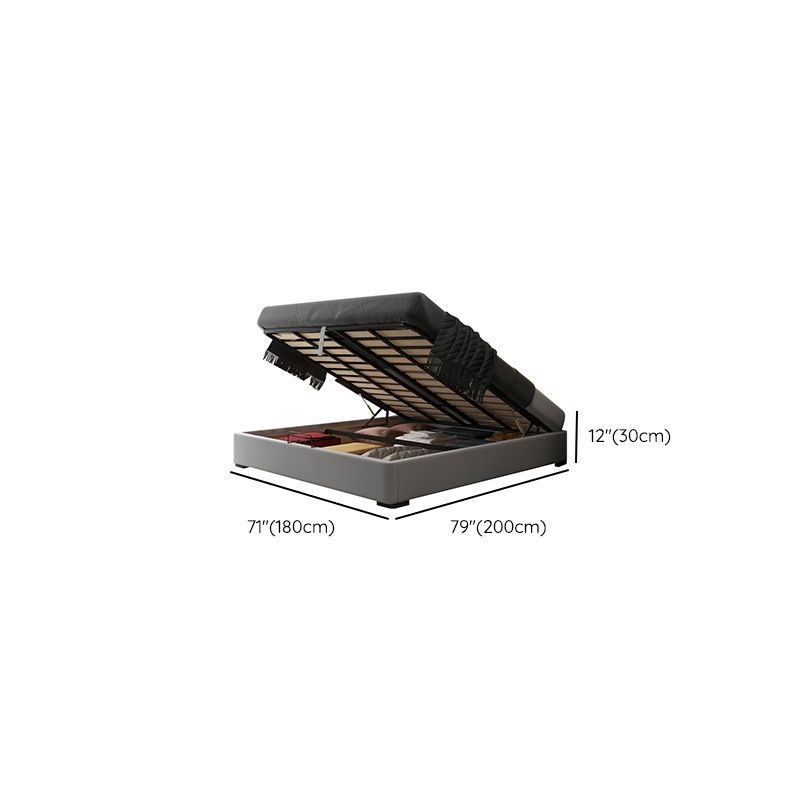 Contemporary Solid Color Lift Up Storage Mattress Included Bed Frame