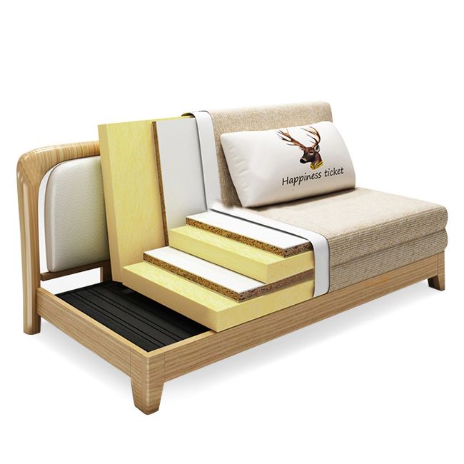 32" Wide Contemporary Sofa Futon Mustard Fabric Sleeper Sofa