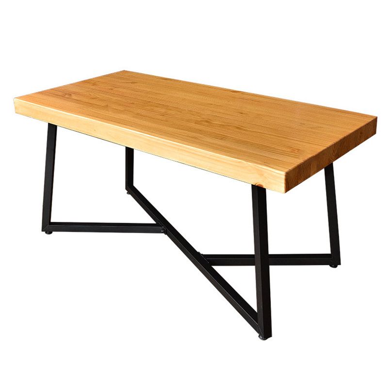 Natural Finish Solid Wood Dining Set 1/2/5 Pcs Industrial Dinette Table Set for Home