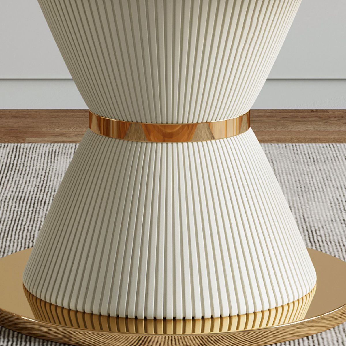 Luxury Round Dining Table Solid Wood Pedestal Dining Table for Dining Room