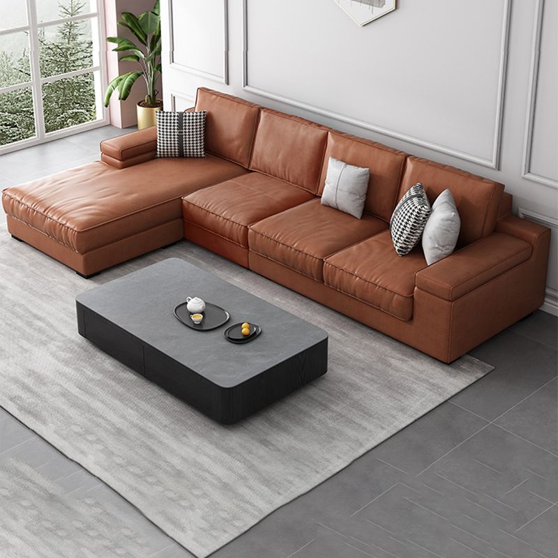 Contemporary Sofa Pillow Top Arm Modular Reversible L-Shape Sectional Couch
