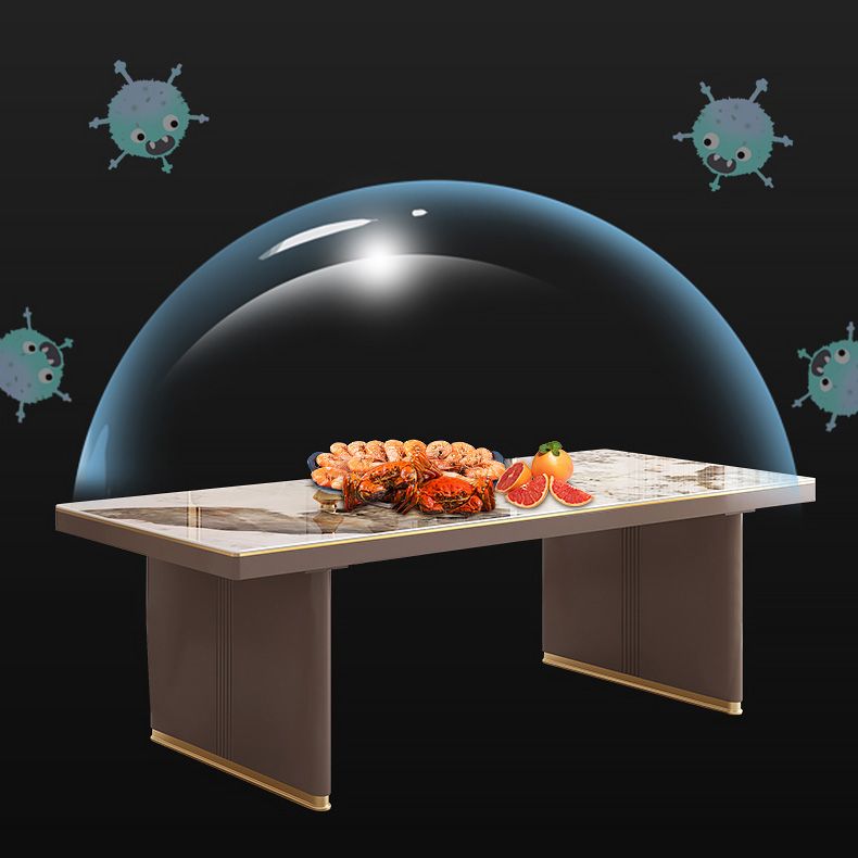 Mesa de comedor de estilo de lujo tradicional con pedestal doble