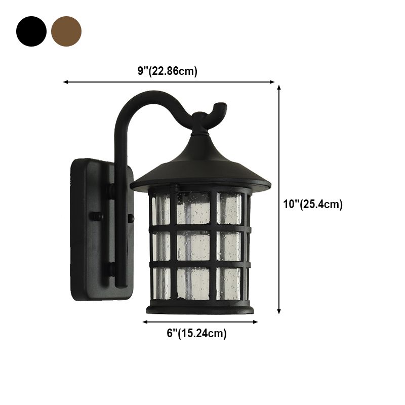 Modern Style Aluminum Wall Light Cage Shape Wall Sconce with Glass for Outdoors