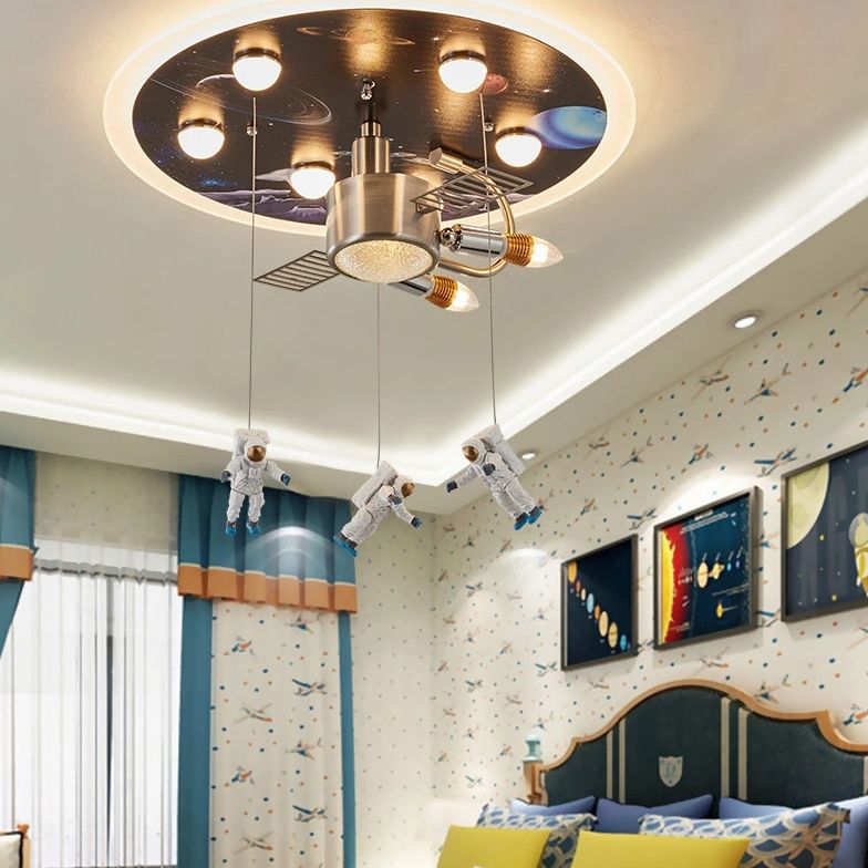 Art Deco metalen inbouwlamp Cartoon Spaceman inbouwspot voor kinderkamer