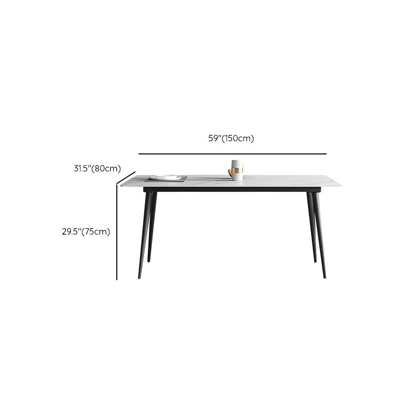 Industrial Dining Room Dinner Table Rectangle 4 Legs Dining Table