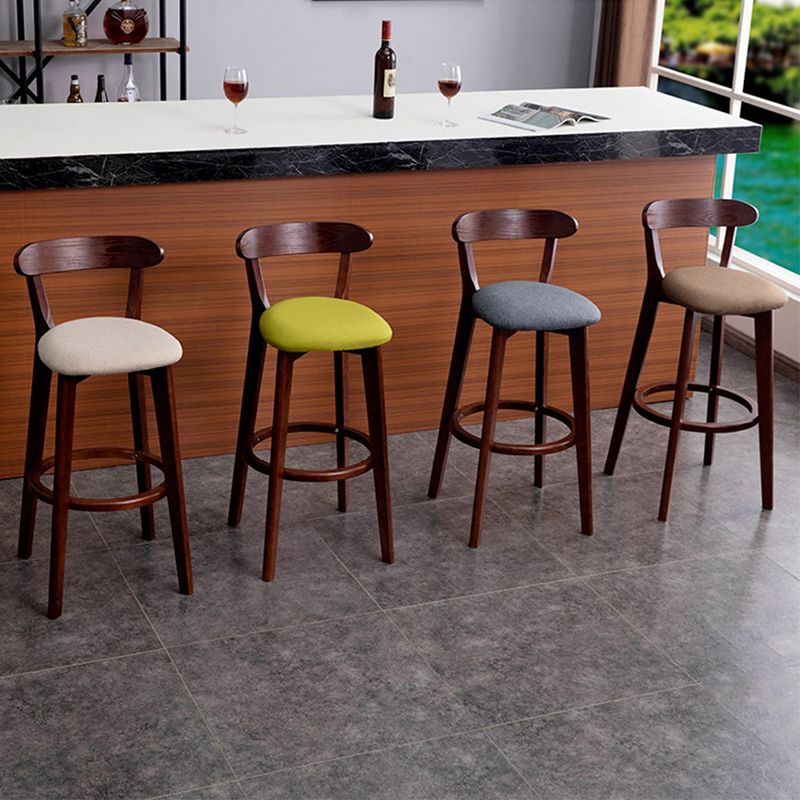Modern Wood Barstool Fabric Cushion in Matte Finish for Indoor