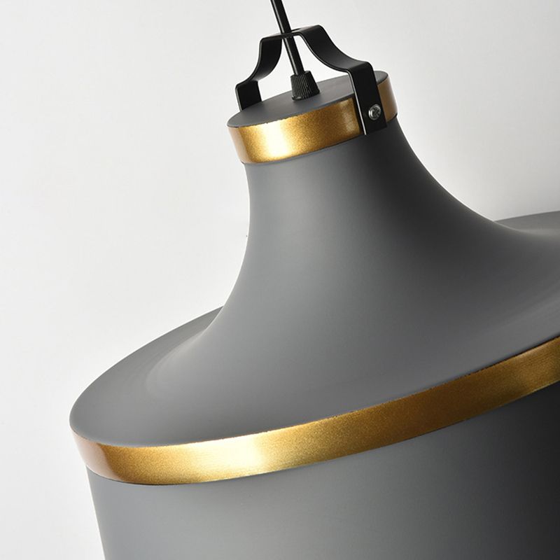 1 tambour de tambour léger léger nordique de style nordique / bleu / vert plafonnier métallique luminaire pour le café