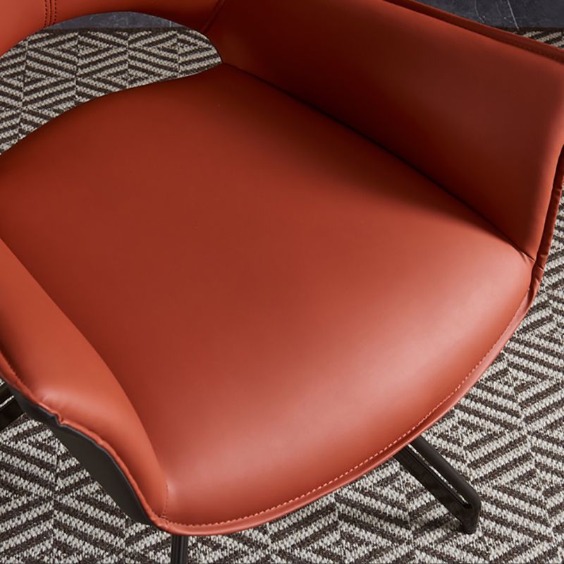 Sillas de comedor de cuero con brazo de estilo industrial, respaldo abierto, silla lateral para el hogar
