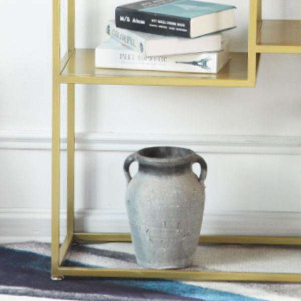 Metal Etagere Bookcase Scandinavian Open Back Bookshelf with Shelves