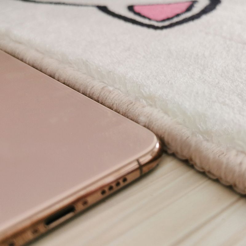 Grey Living Room Rug Modern Color-Blocked Polyester Area Carpet Stain Resistant Rug