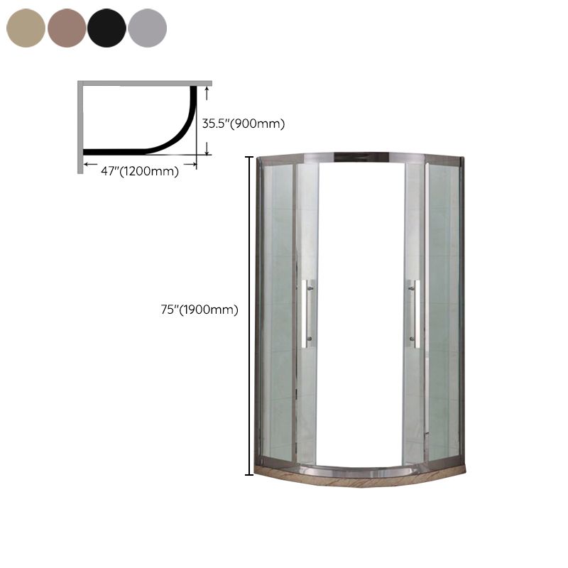 Round Tempered Glass Shower Stall Framed Easy Clean Glass Shower Enclosure with Header