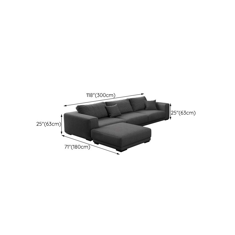 Contemporary Sectional Sofa L-Shape Fabric Slipcovered Sectional