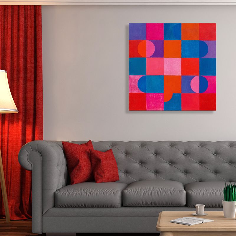Traditional Style Wall Decor Pastel Color Novelty Geometry Painting, Multiple Sizes