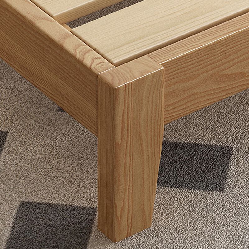 Scandinavian Ash Panel Bed Natural Upholstered Bed Frame with Mattress