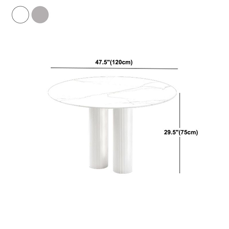Mesa de comedor de doble pedestal de piedra mesa de comedor estilo simplicidad para el hogar
