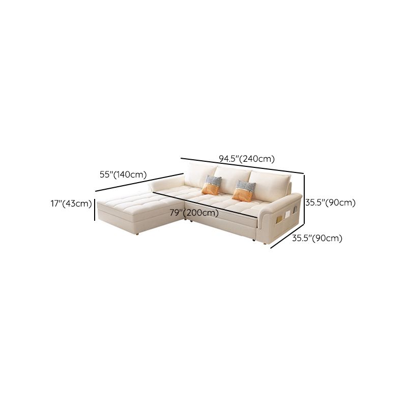 Modern Styled Metal Frame Sleeper Sofa Upholstered Square Arms Sofa Bed