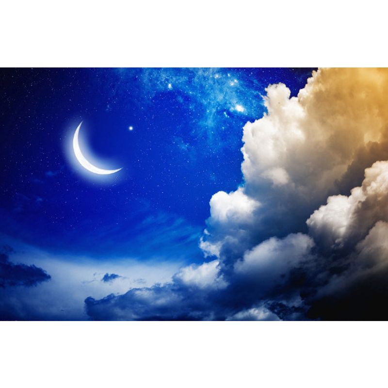 Modern Style Lunar Mural Decal Light Color Waterproofing Wall Decor for Dining Room