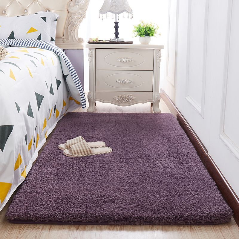Novelty Plain Shag Rug Polyester Indoor Carpet Non-Slip Backing Area Carpet for Home Decoration