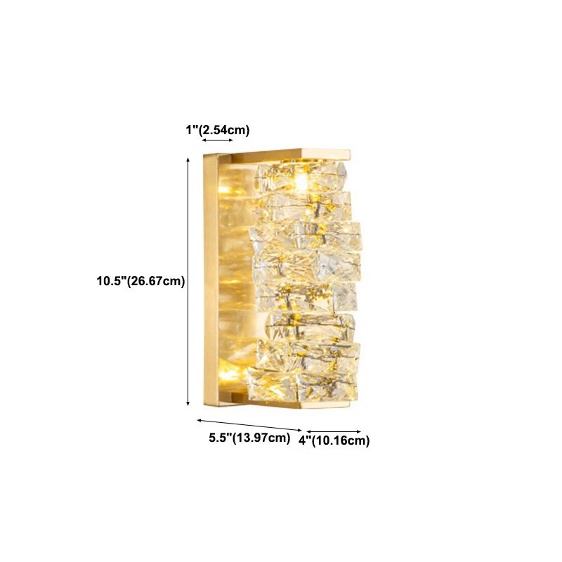1-Light Geometric Sconce Light Fixture Modern Crystal Wall Light