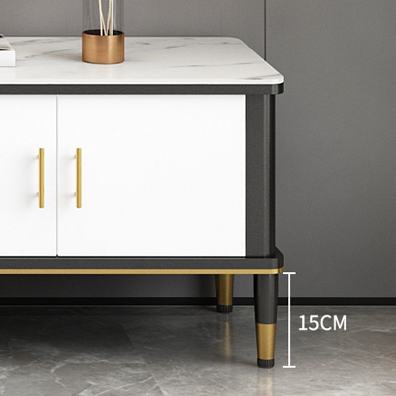 Contemporary TV Media Console Stone TV Stand Console with Drawer