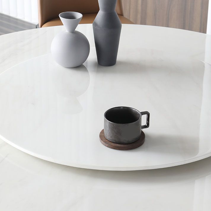 Marble Dining Table Set 1/4/5 Pcs Round Dining Table and Solid Wood Frame Chairs