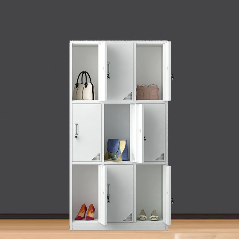 Metal Contemporary Indoor Cabinet Grey Hinged Door Storage Cabinet