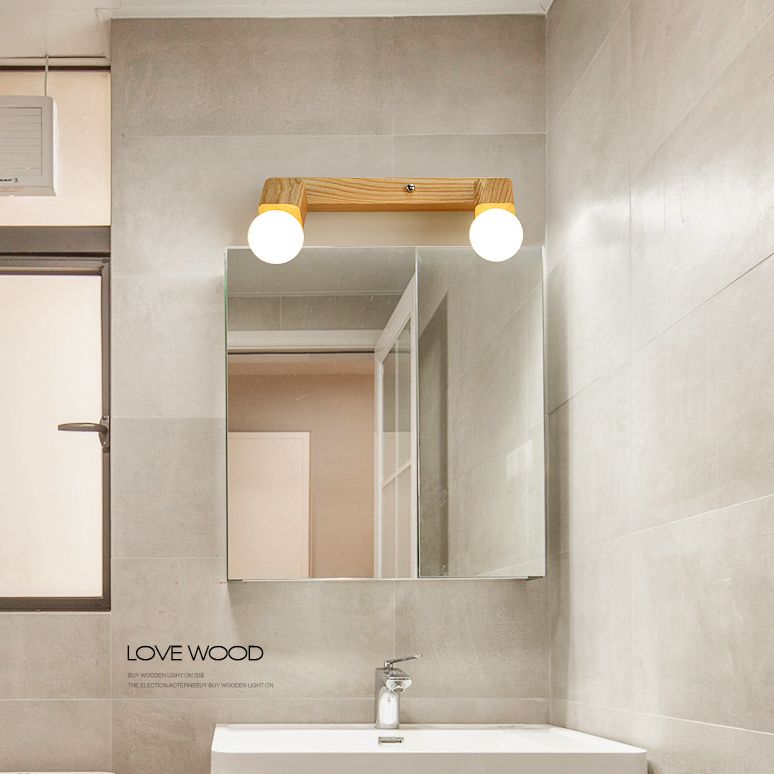 Moderne houten ijdelheid spiegel licht verstelbare gewapende badkamer ijdelheid sconce lichten